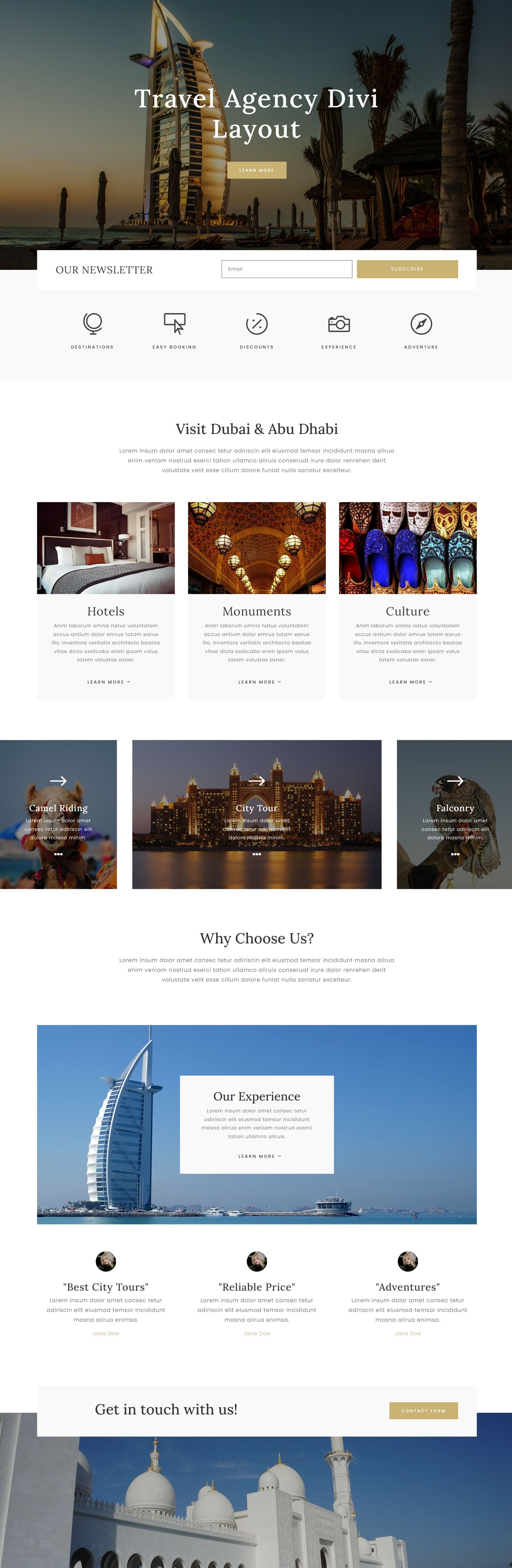 Divi Product Highlight Homepage 25 Divi Layout Pack Travel Agency