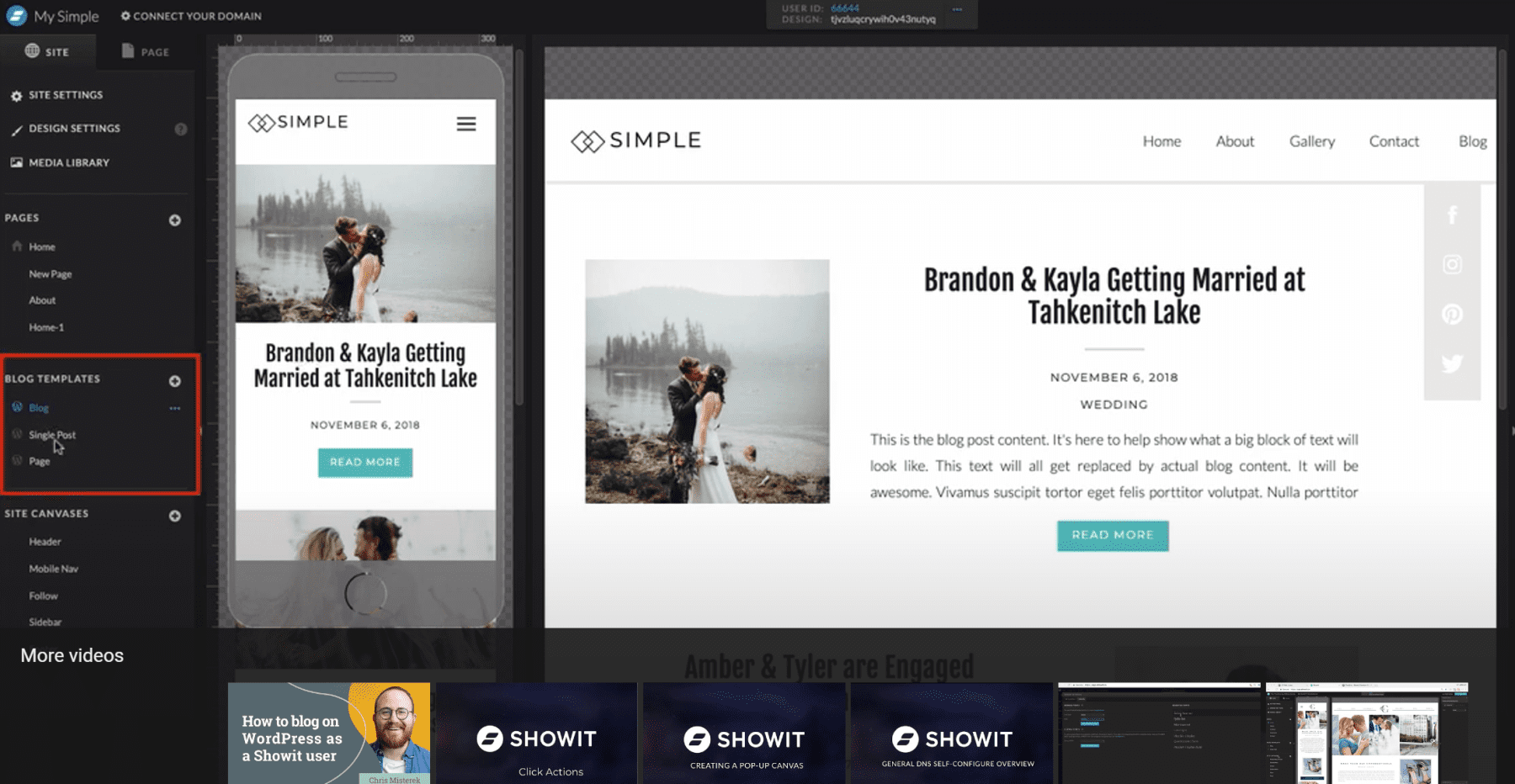 Showit Blog and Single Post Template Editor