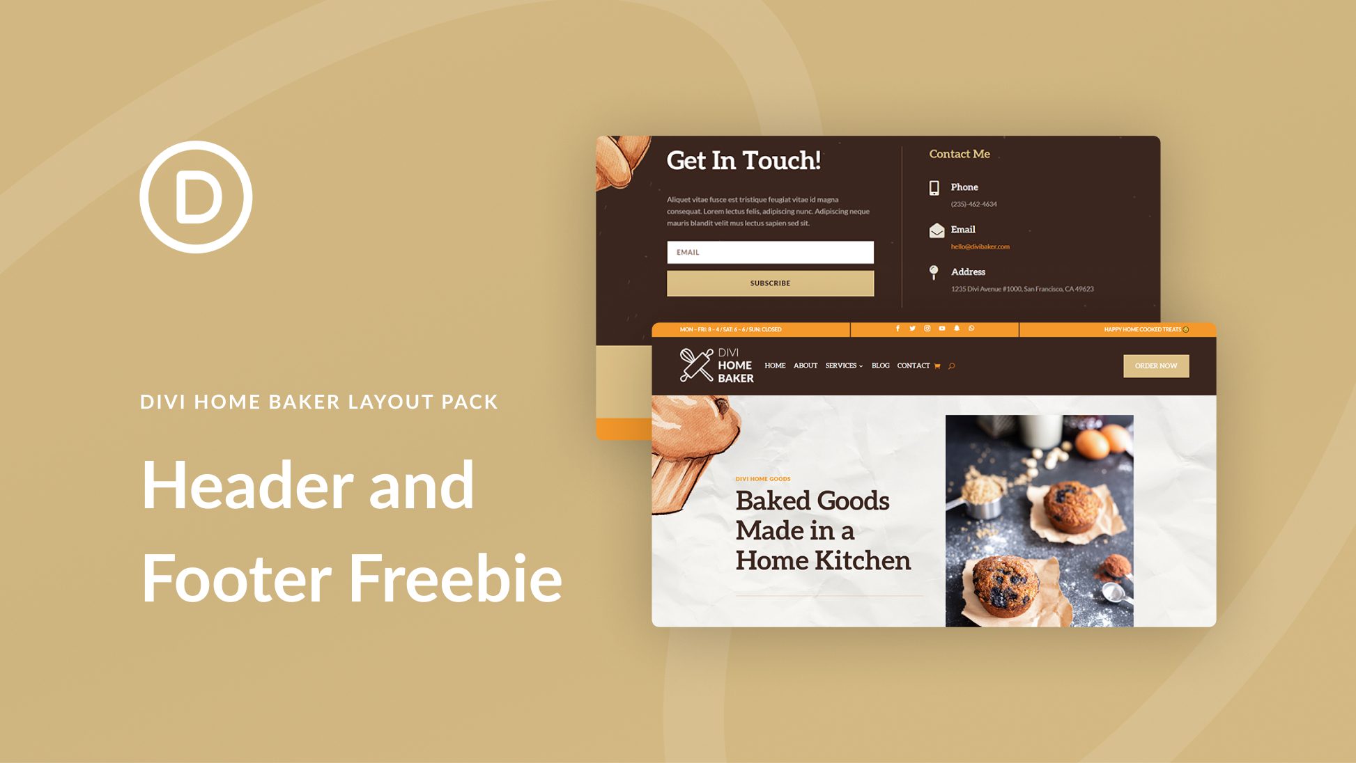 Download a FREE Header & Footer for Divi’s Home Baker Layout Pack