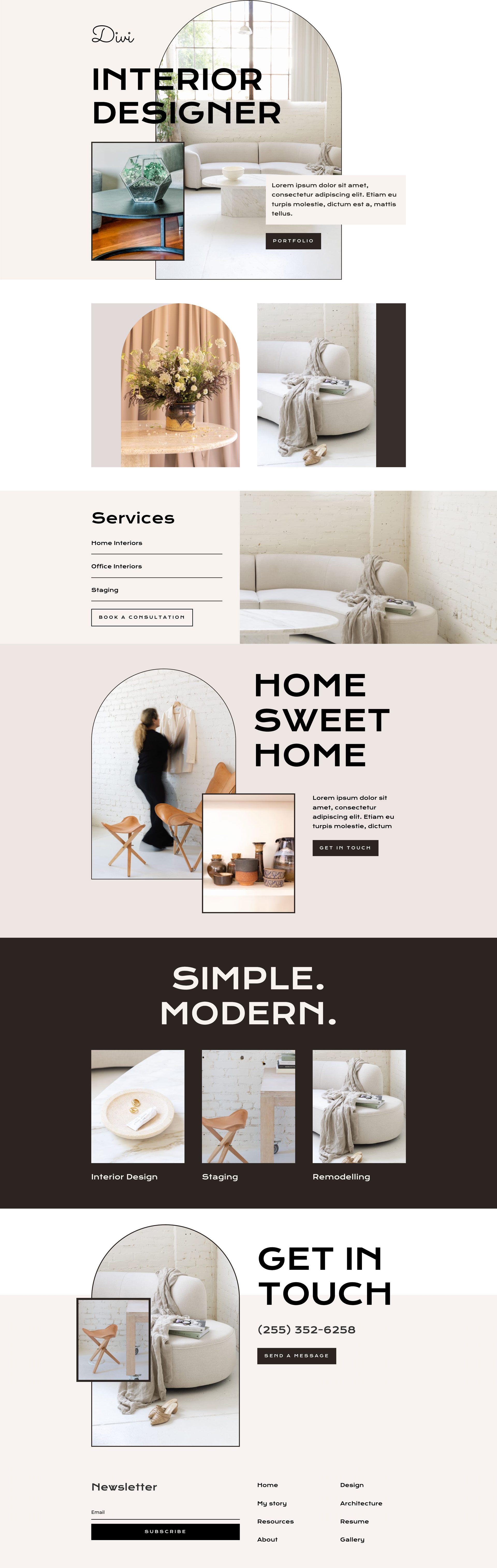 Interior Designer Layout Pack for Divi