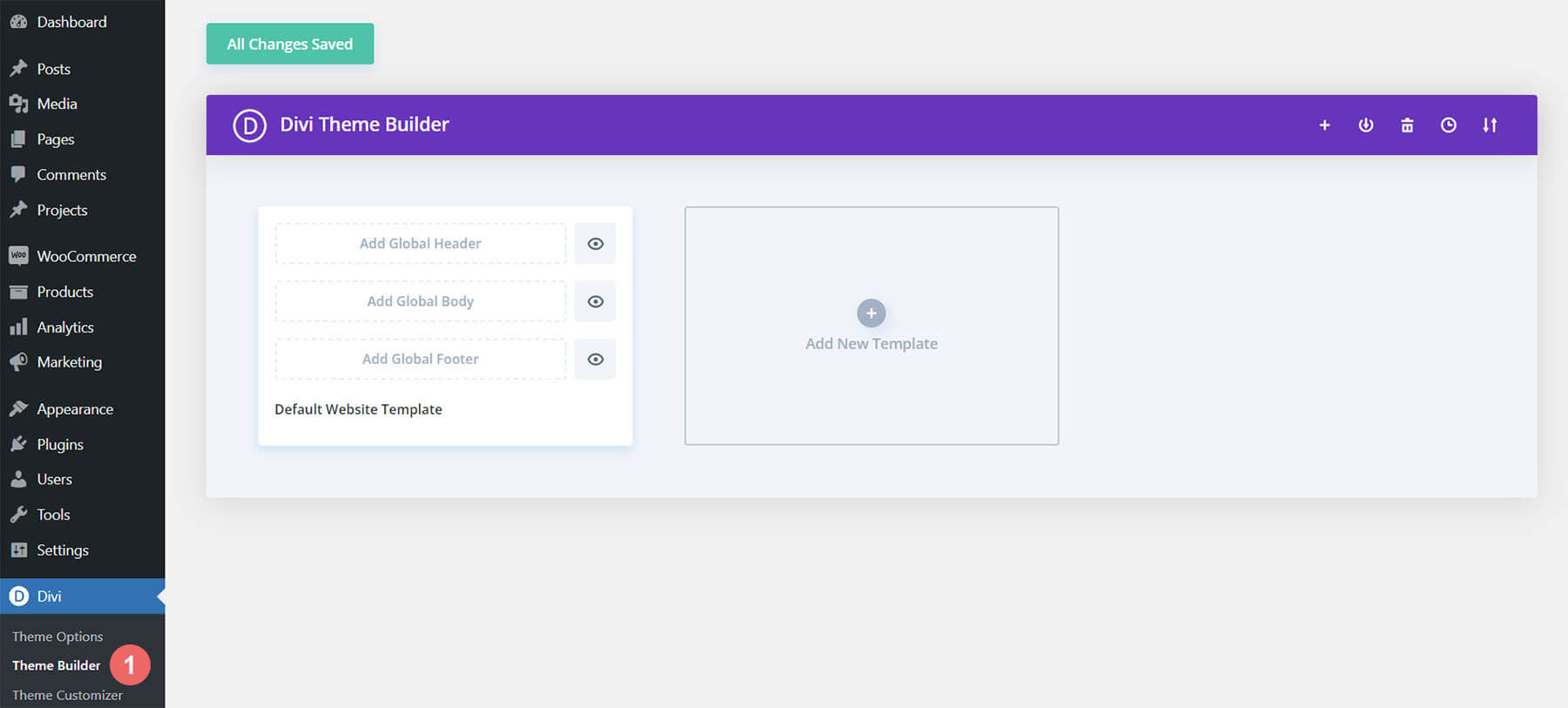 Open Divi Theme Builder