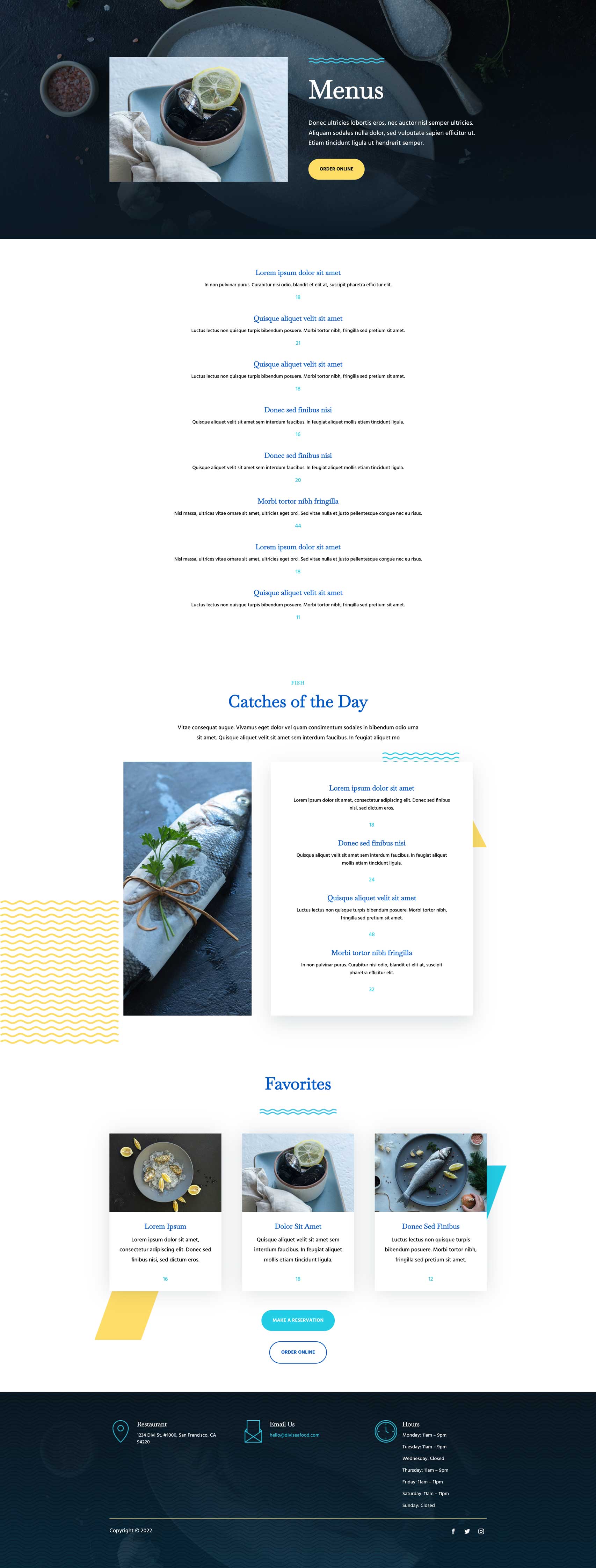 seafood-restaurant-menu-page Get a FREE Seafood Restaurant Layout Pack for Divi