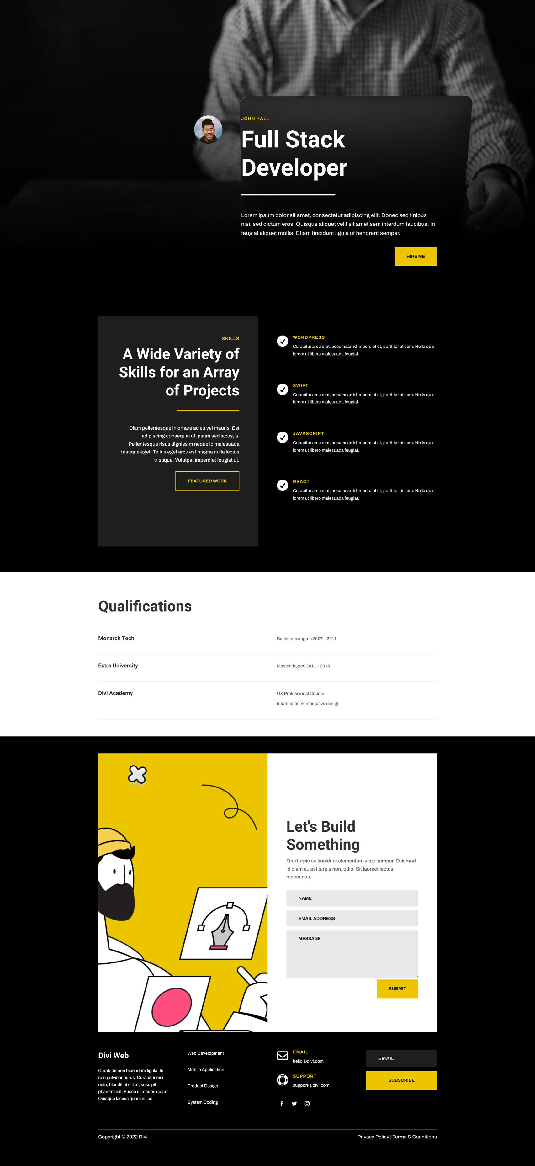 Web Developer Layout Pack for Divi