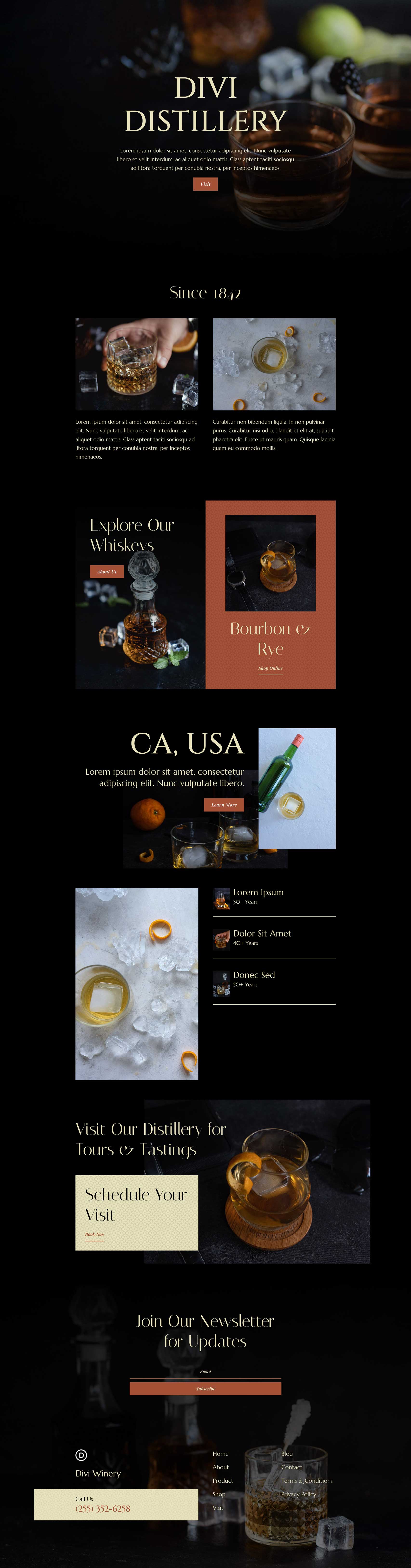 whiskey-home-page Get a Free Whiskey Distillery Layout Pack for Divi