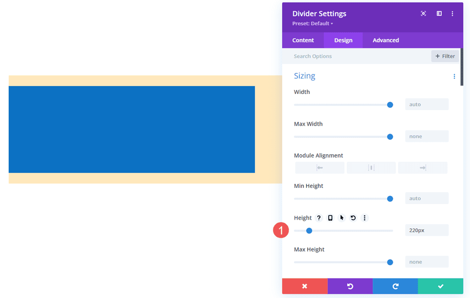 Invisible Divider Combined with Sizing