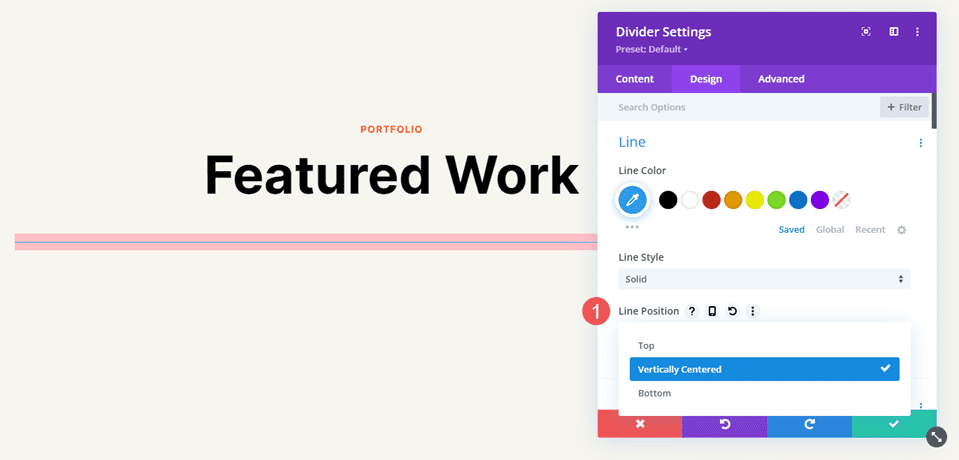 Divider Module Design Tab