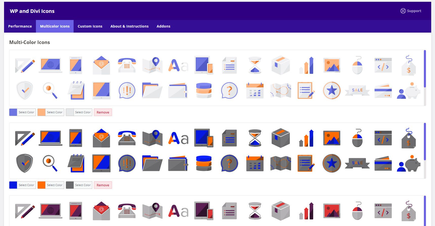 تنظیمات افزونه WP و Divi Icons Pro