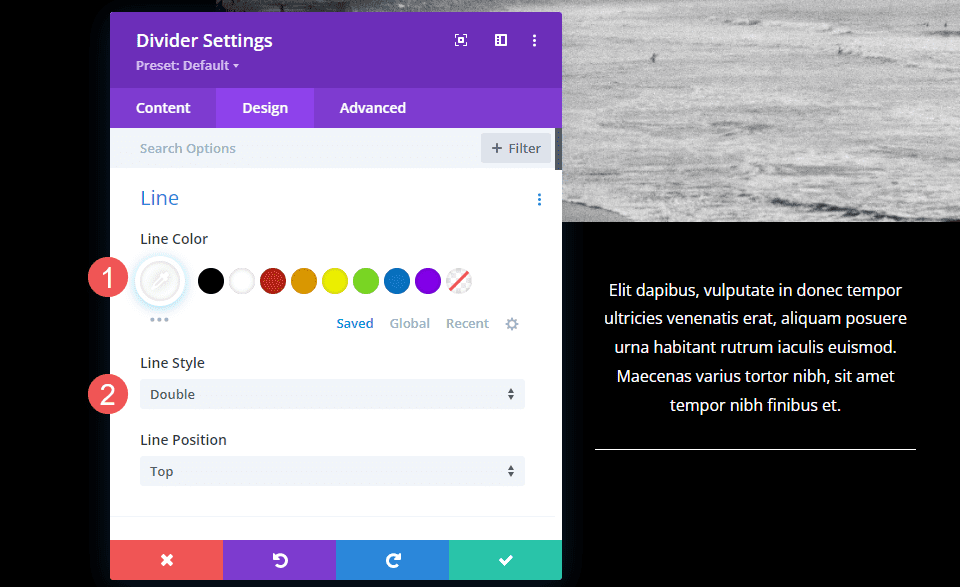 Divider Module Line Style Example Six