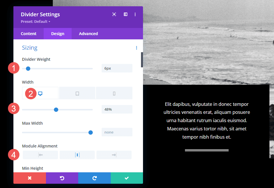 Divider Module Line Style Example Six