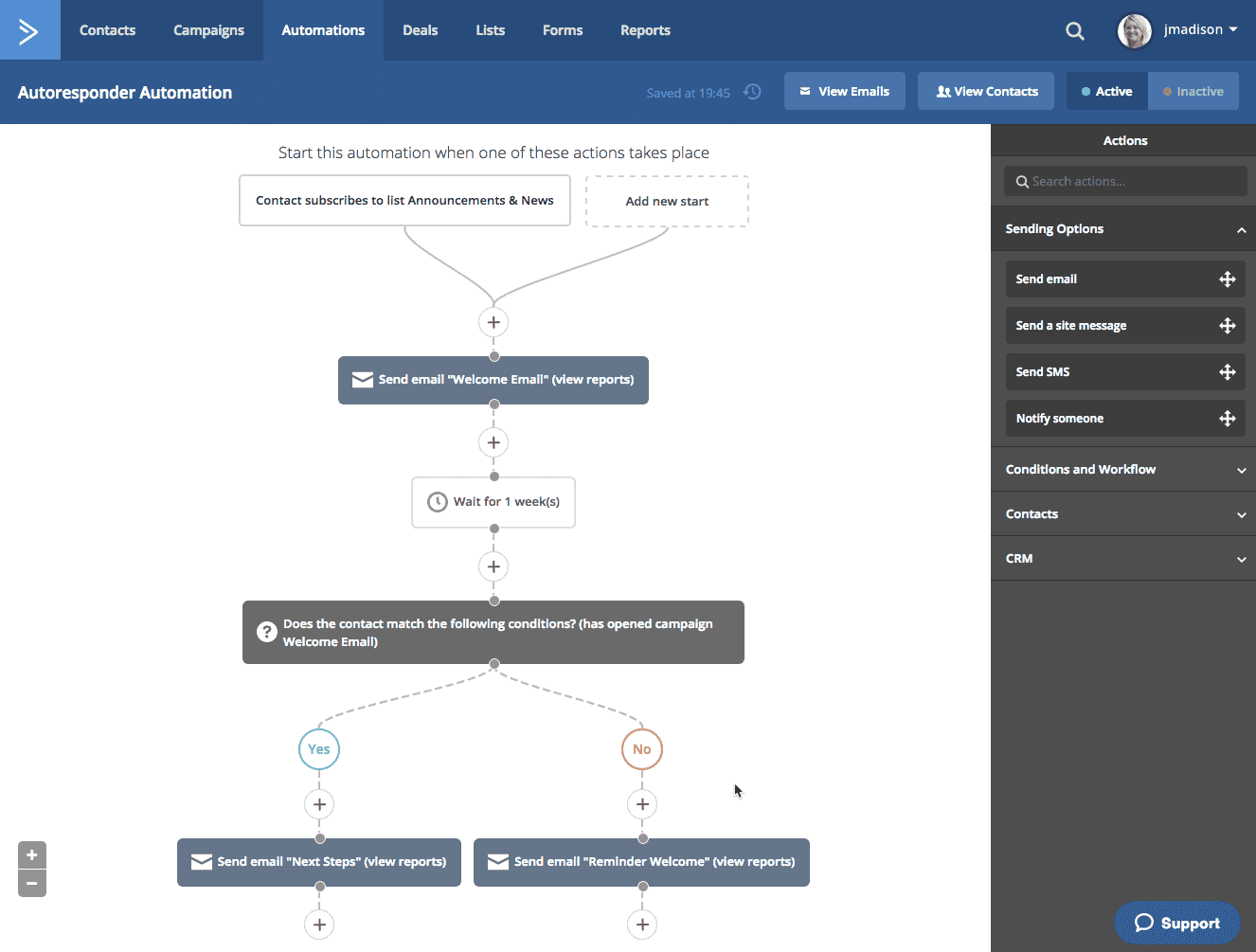 ActiveCampaign Workflow Automation Builder Example