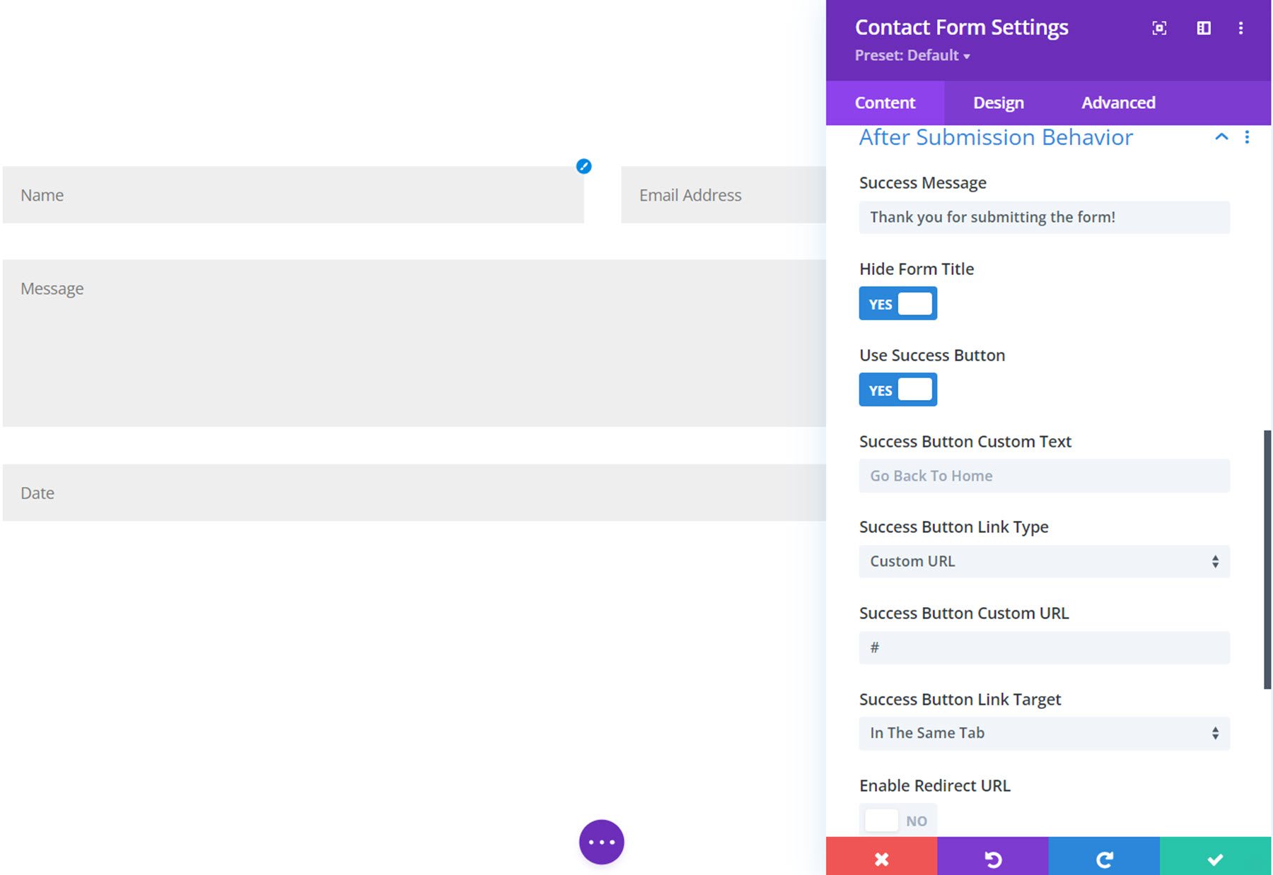 Divi Plugin Highlight Divi Contact Form Helper After Submission Behavior