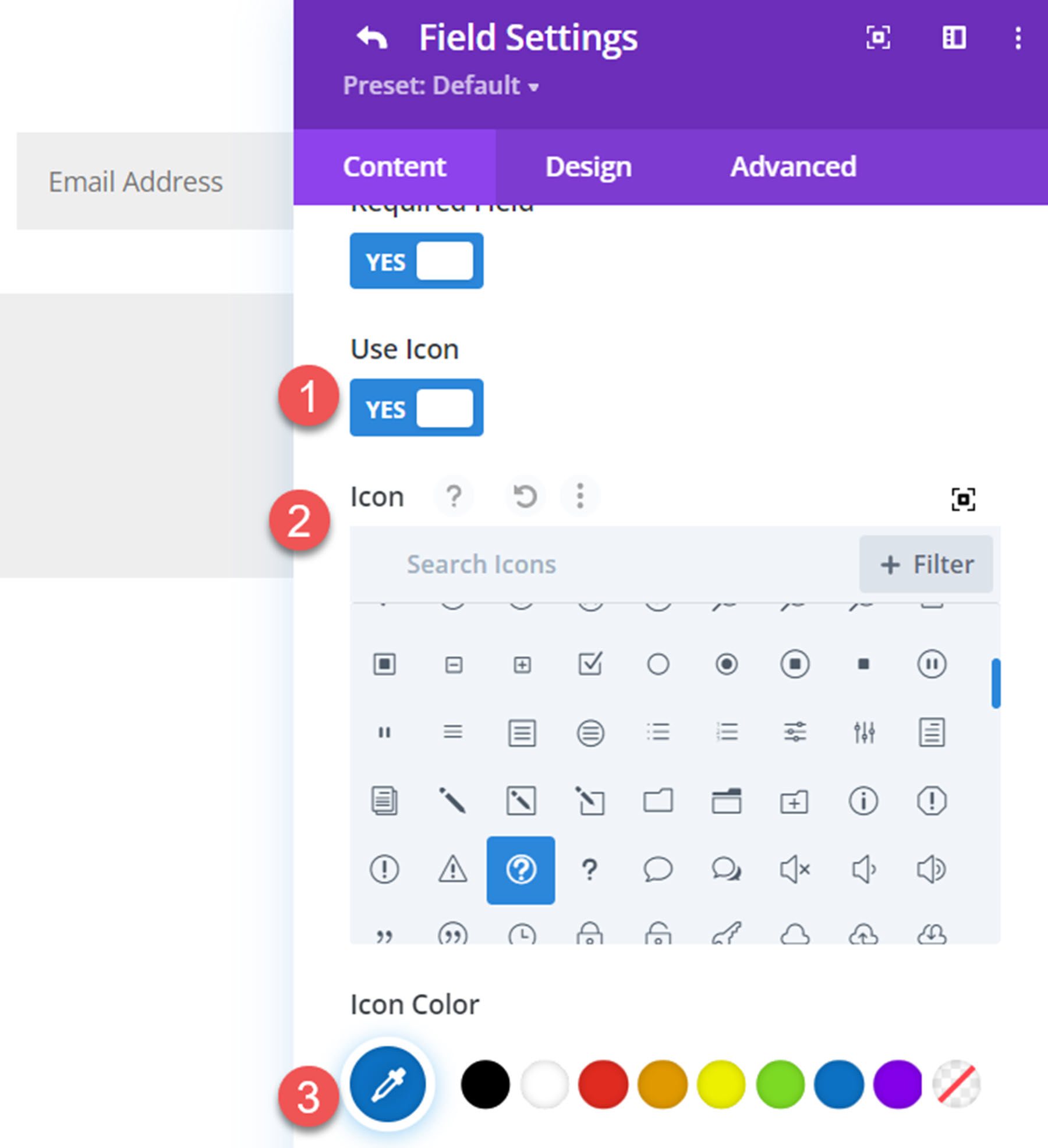 Divi Plugin Highlight Divi Contact Form Helper Field Icon