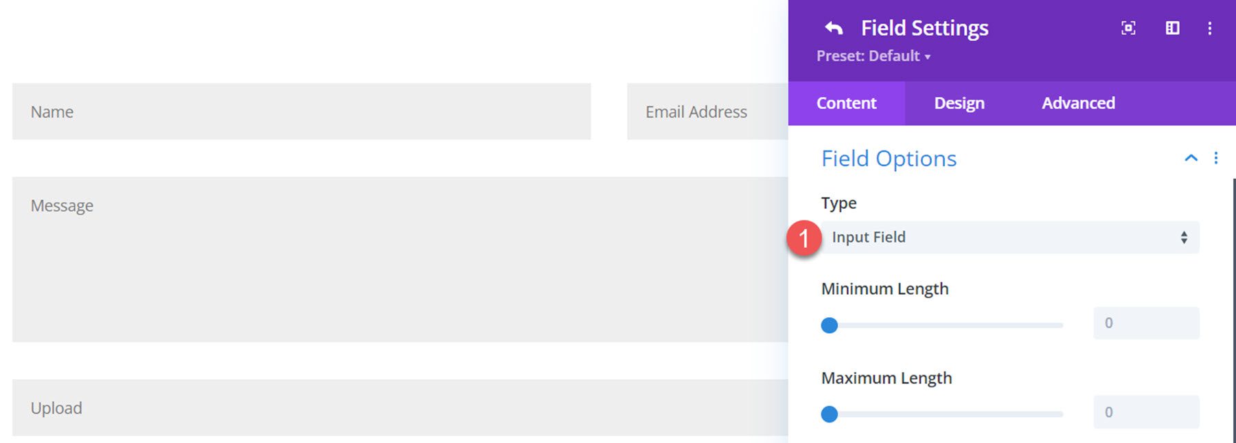 Divi Plugin Highlight Divi Contact Form Helper Input Field