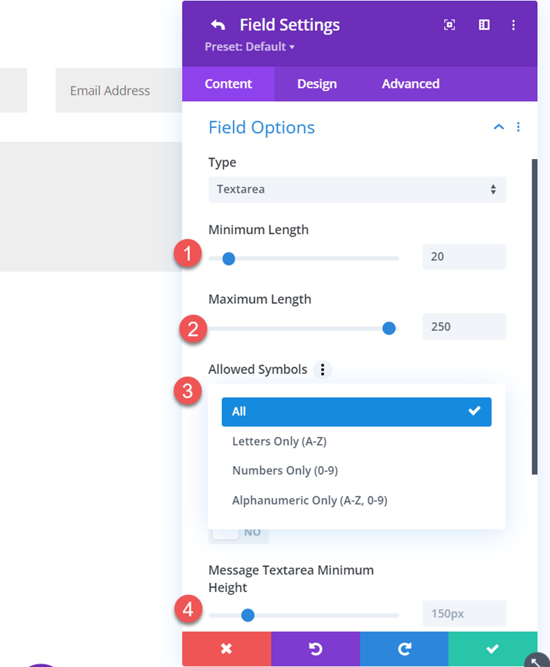 Divi Plugin Highlight Divi Contact Form Helper Text Area Length