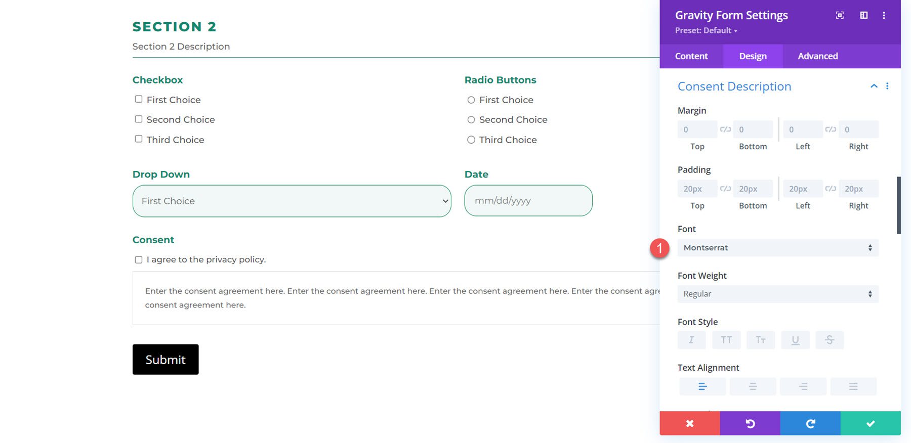 Divi Plugin Highlight Divi Gravity Forms Consent Description