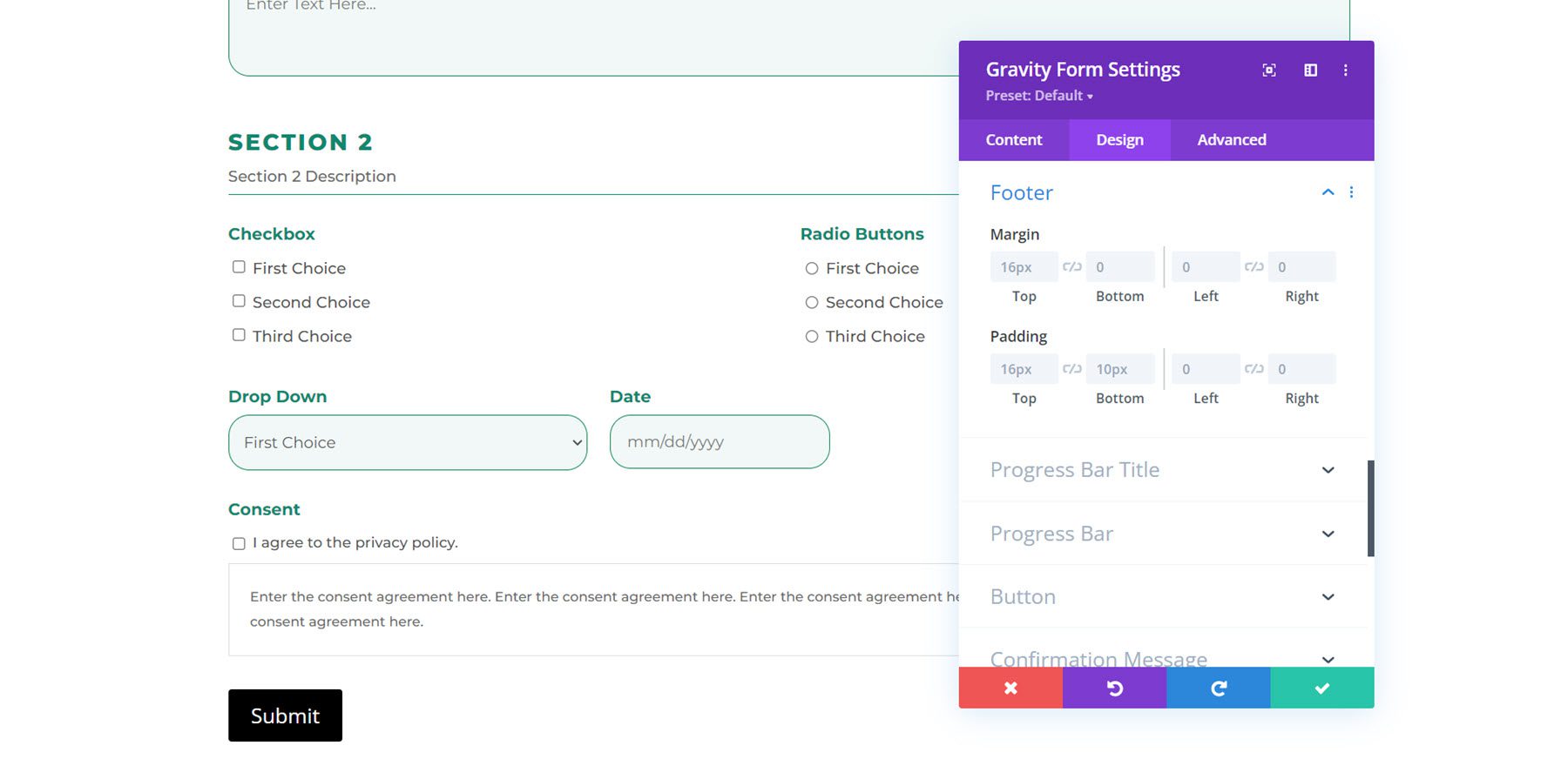 Divi Plugin Highlight Divi Gravity Forms Footer