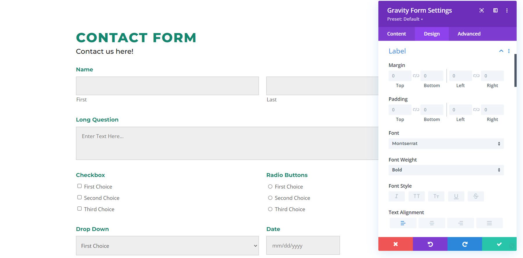 Divi Plugin Highlight Divi Gravity Forms Label