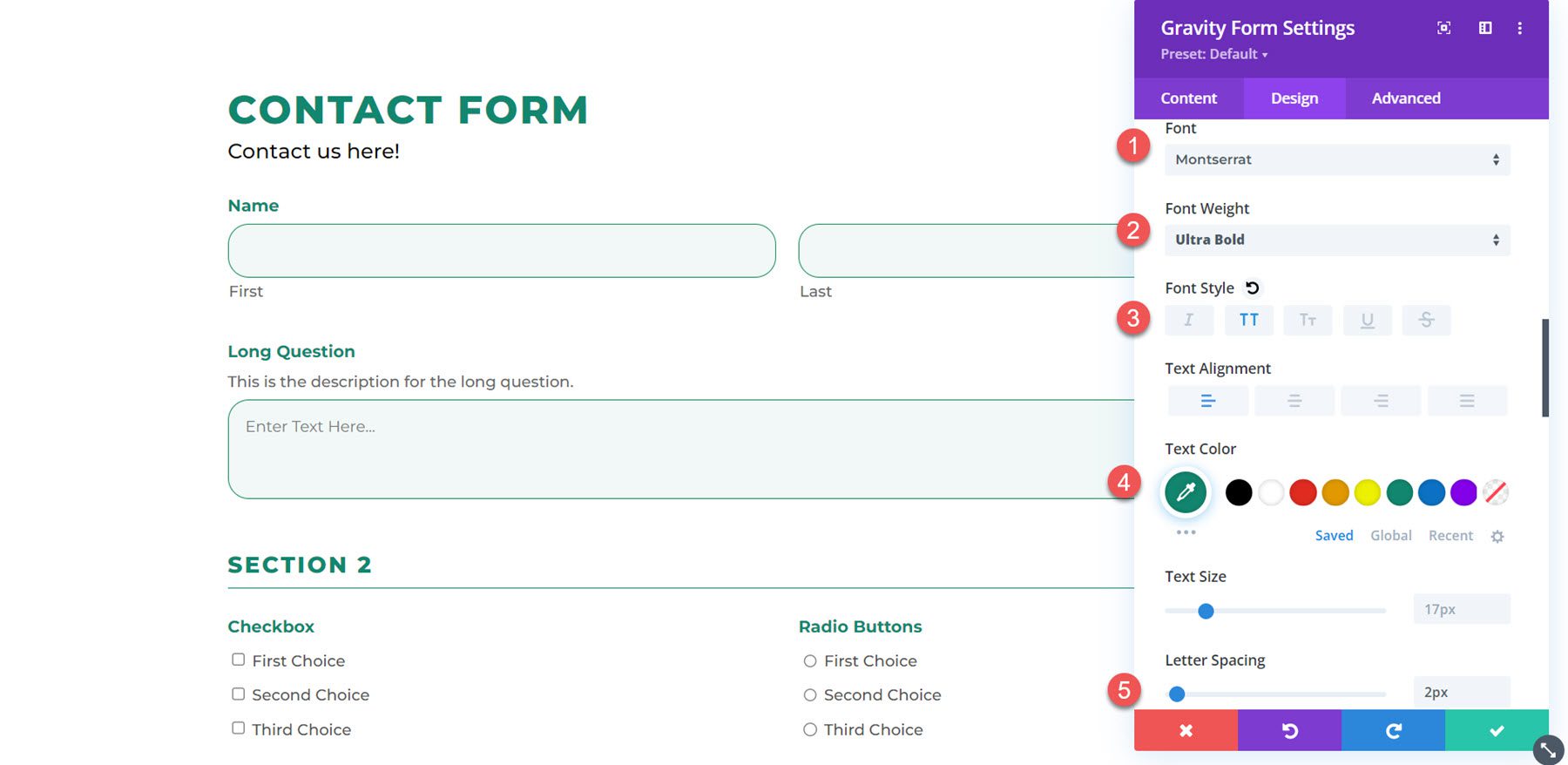 Divi Plugin Highlight Divi Gravity Forms Section Field Title
