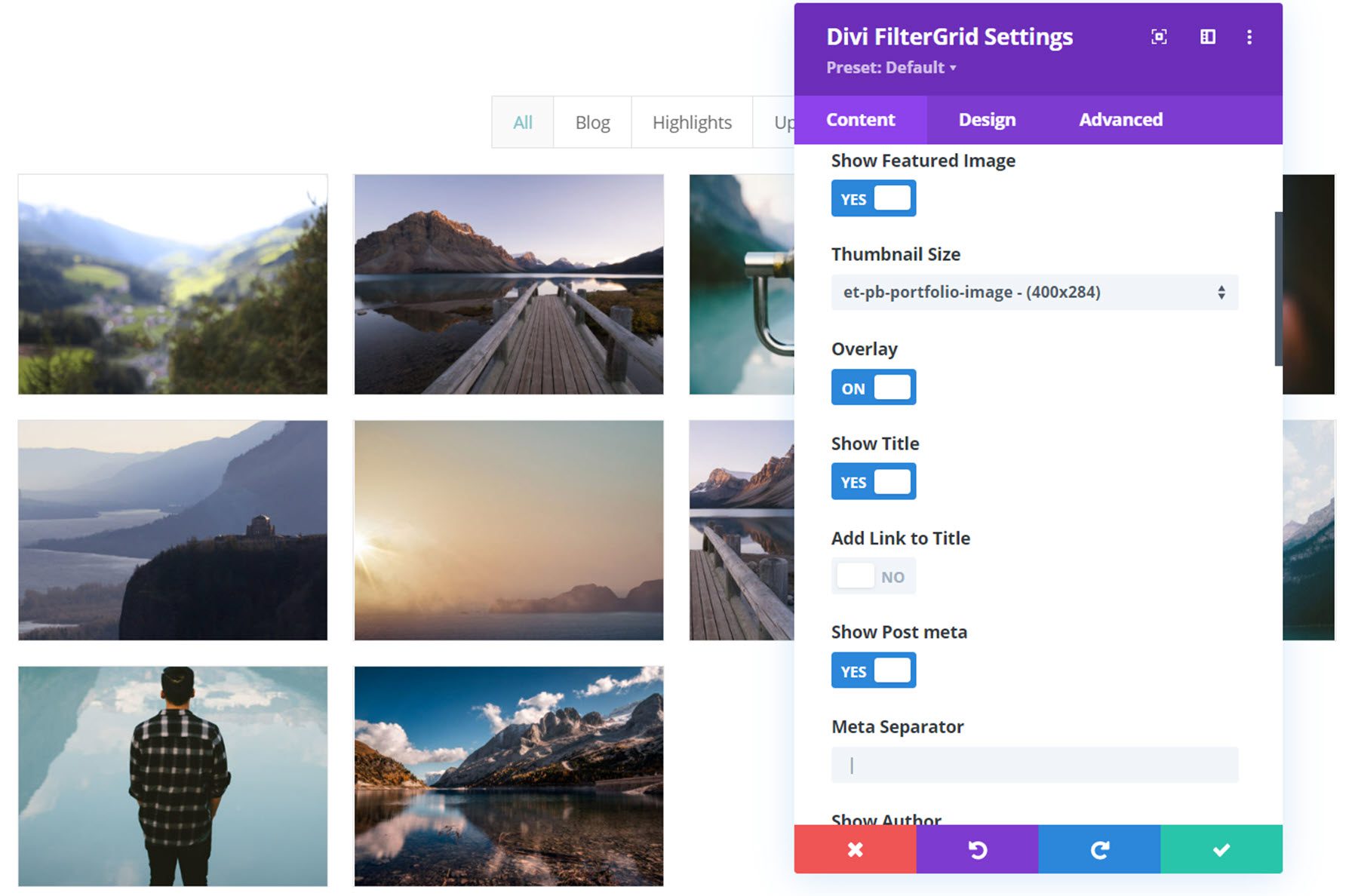 Divi Plugin Highlight Divi FilterGrid Post Elements