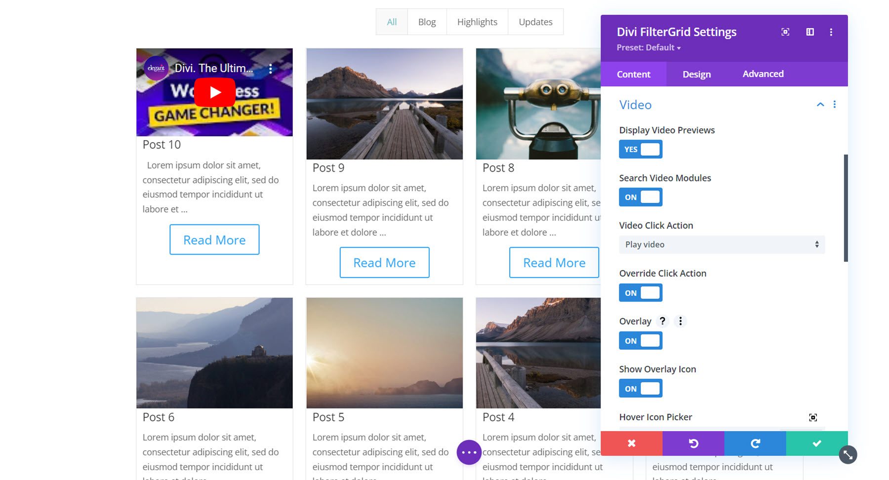 Divi Plugin Highlight Divi FilterGrid Video