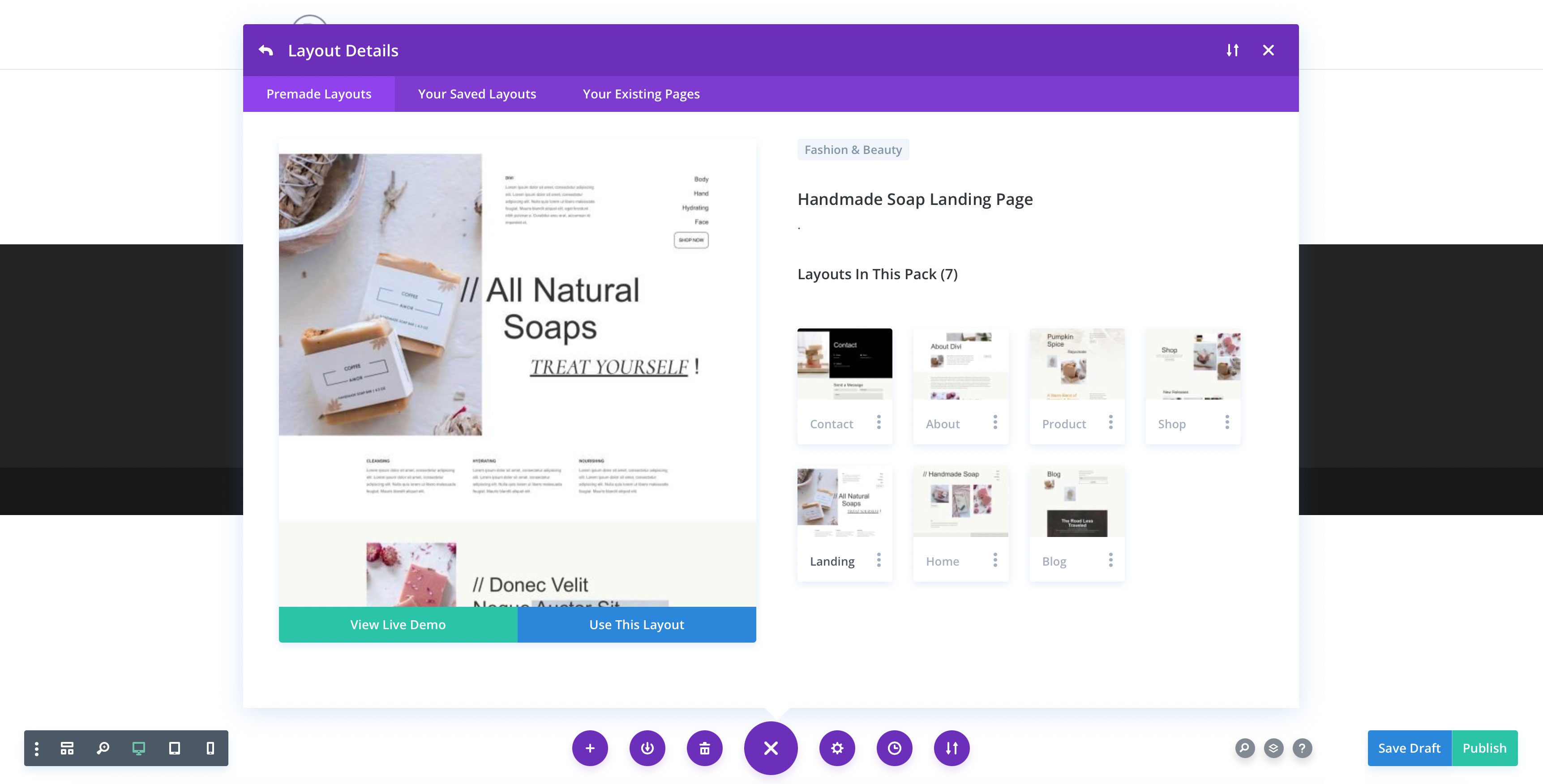 Handmade Soap Layout Pack for Divi