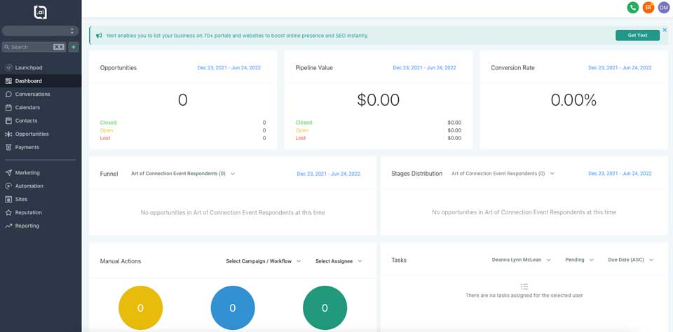 HighLevel Dashboard