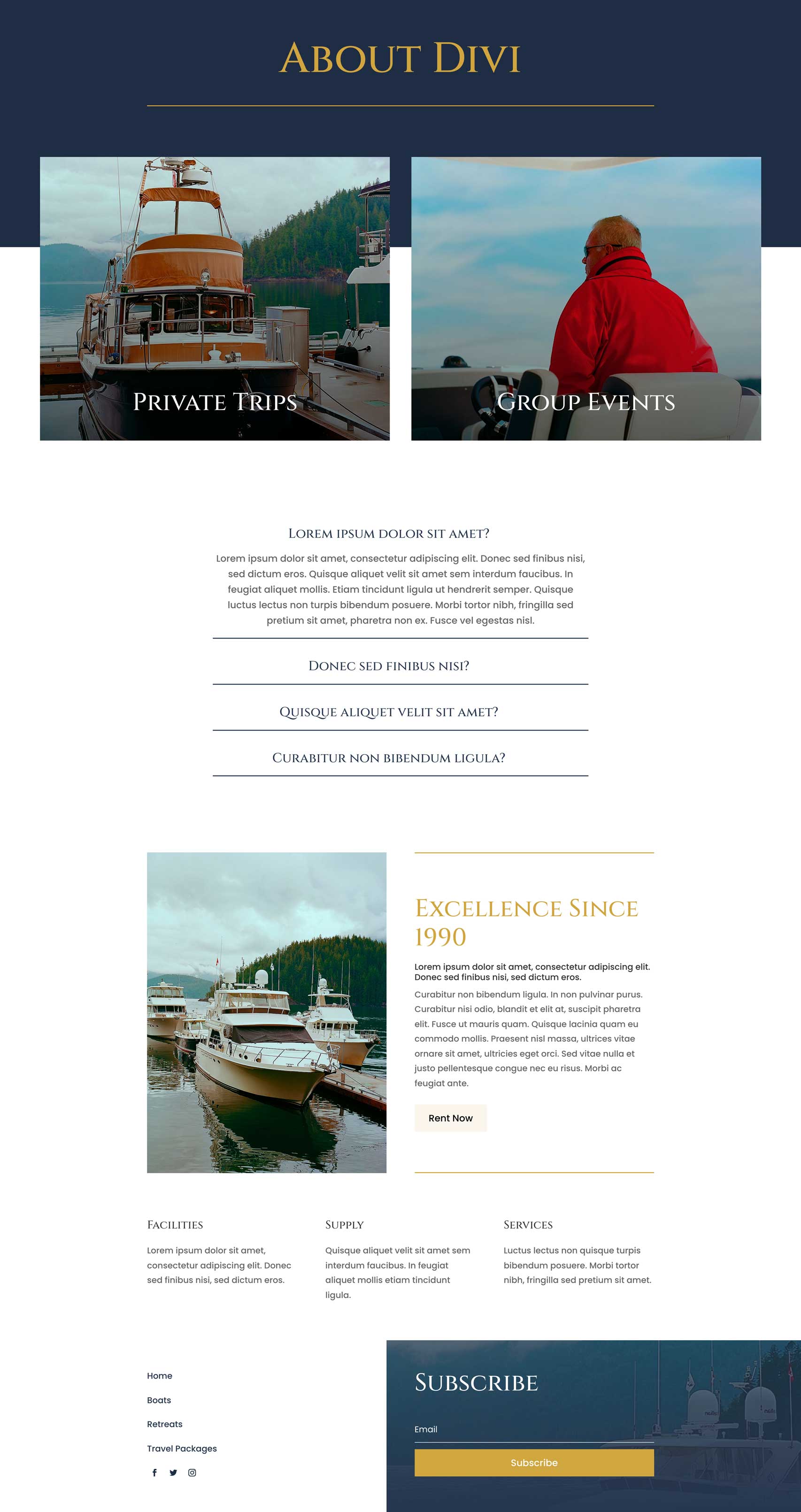 Charter Boat Layout Pack for Divi