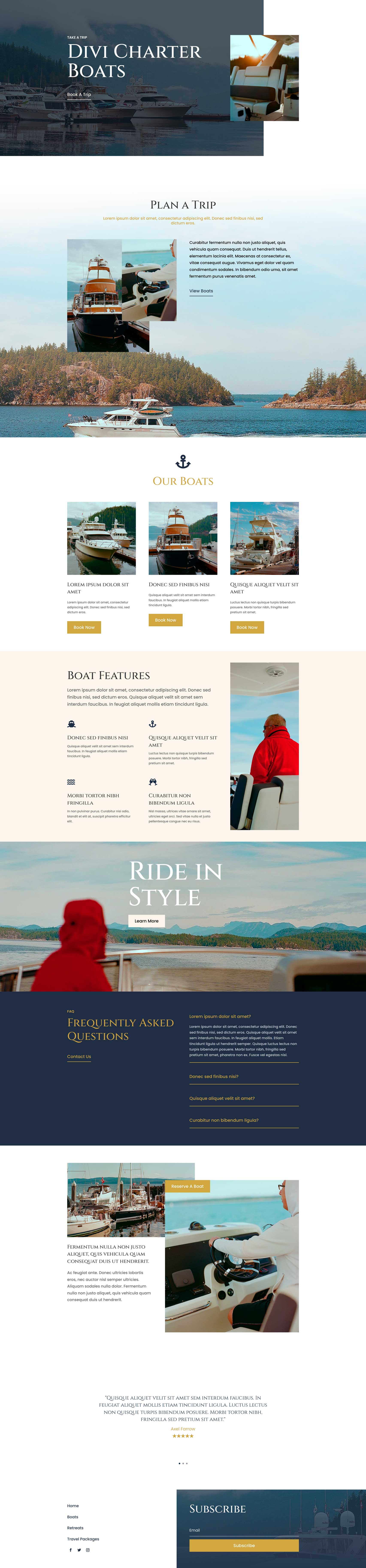 Charter Boat Layout Pack for Divi