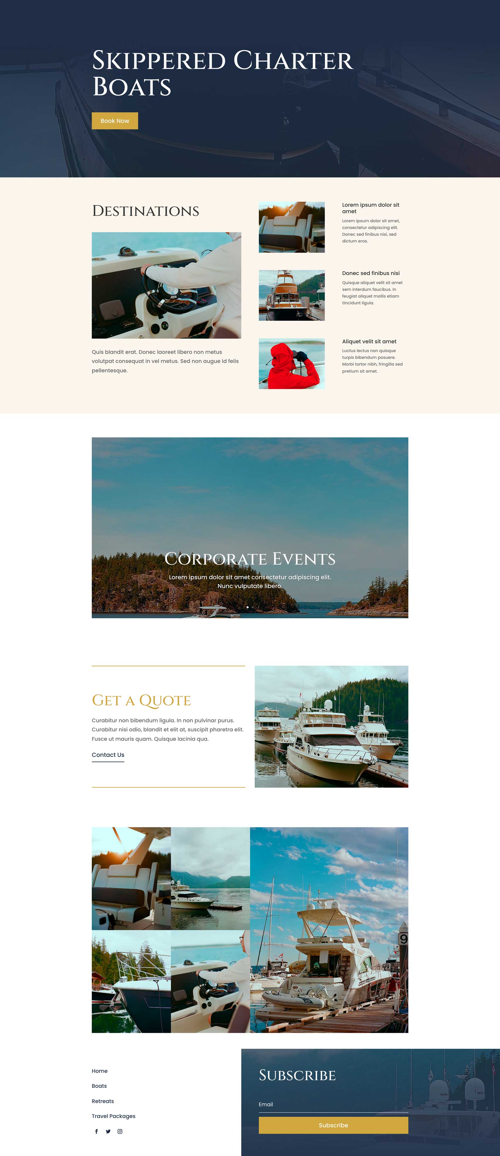 Charter Boat Layout Pack for Divi