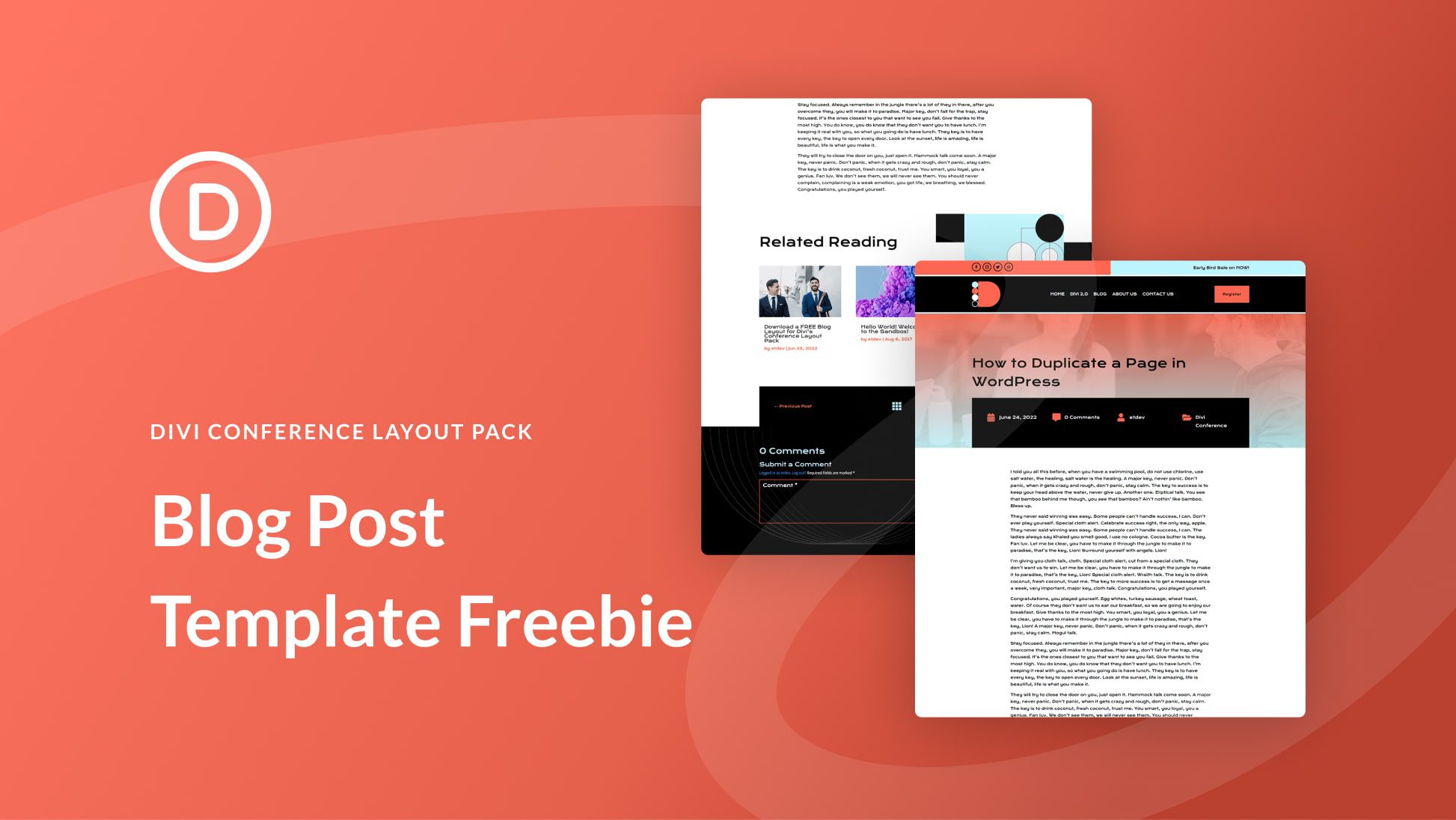 Download a FREE Blog Post Template for Divi’s Conference Layout Pack
