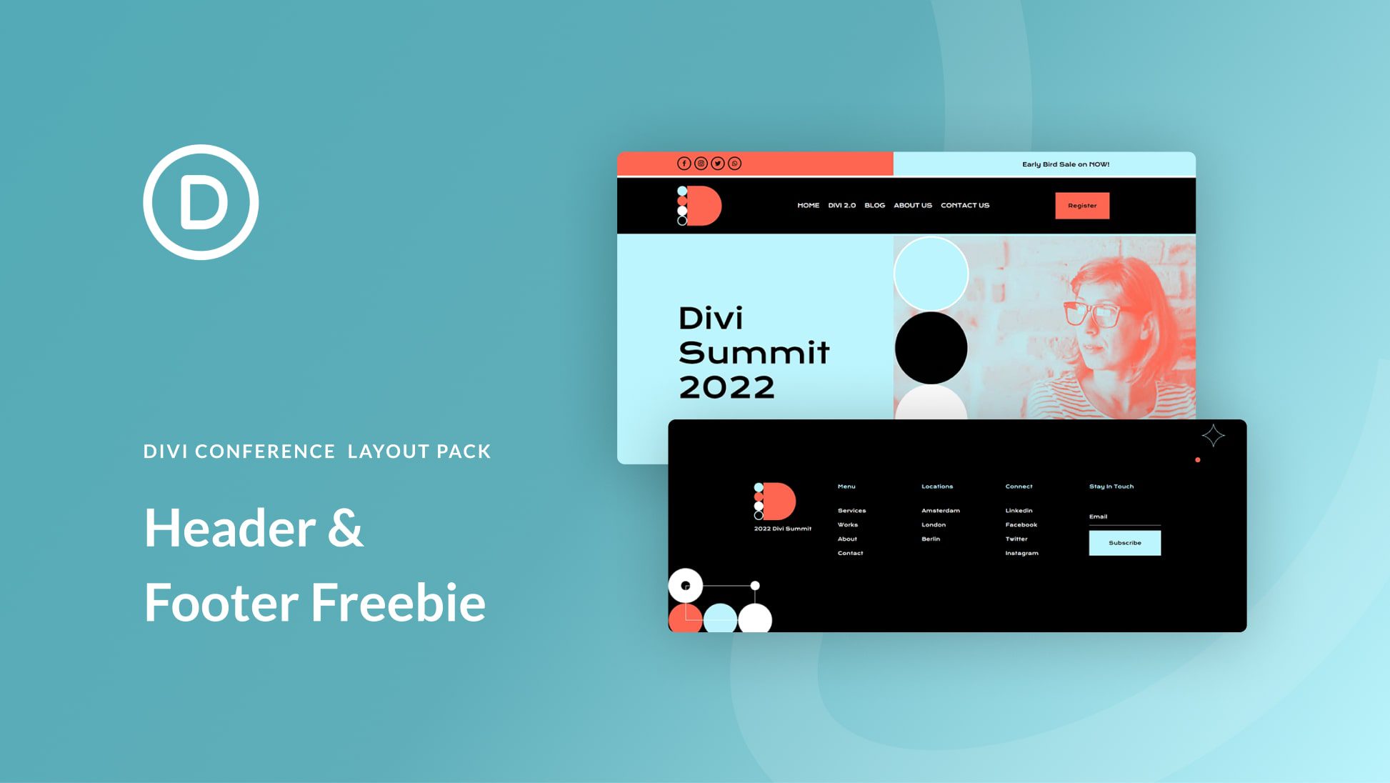 Download a FREE Header & Footer for Divi’s Conference Layout Pack