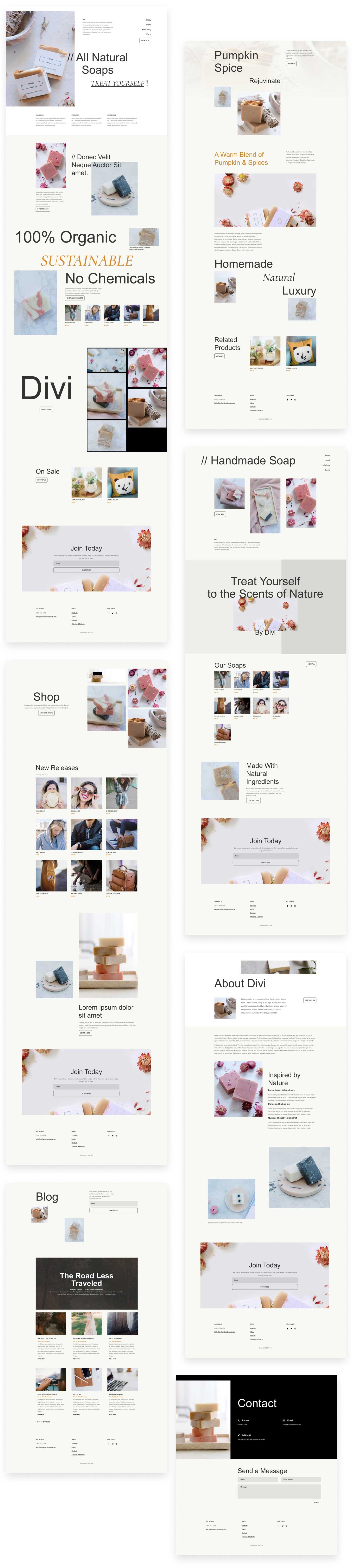 Handmade Soap layout pack for Divi