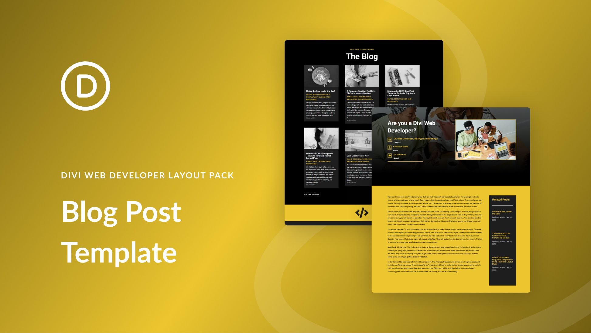 Download a FREE Blog Post Template for Divi’s Web Developer Layout Pack