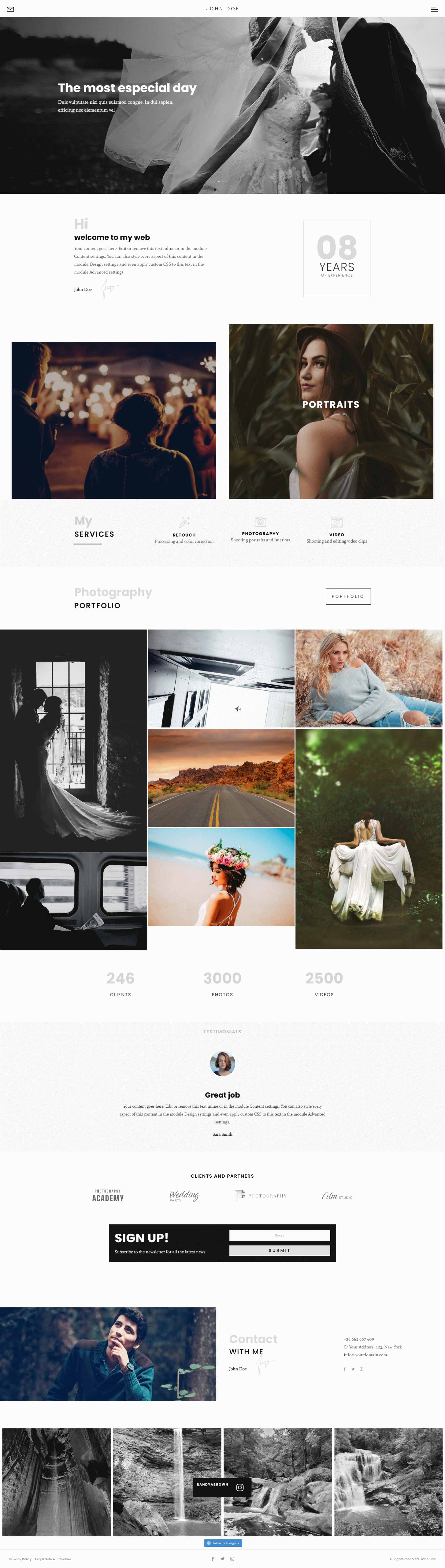 Divi Photography Portfolio- Home Pages