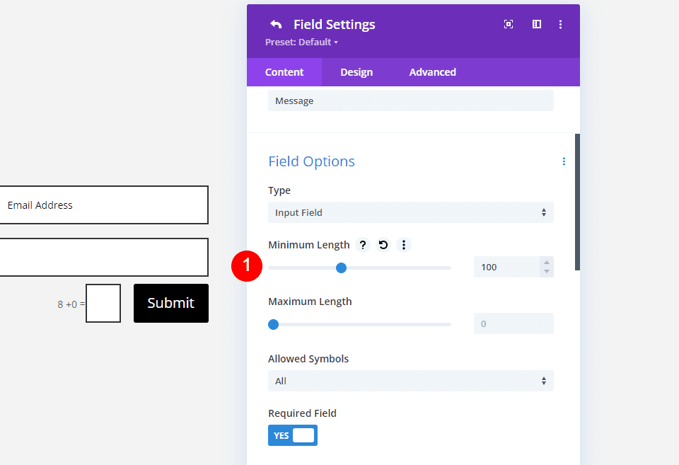 How to Set a Minimum Length for Contact Form Fields
