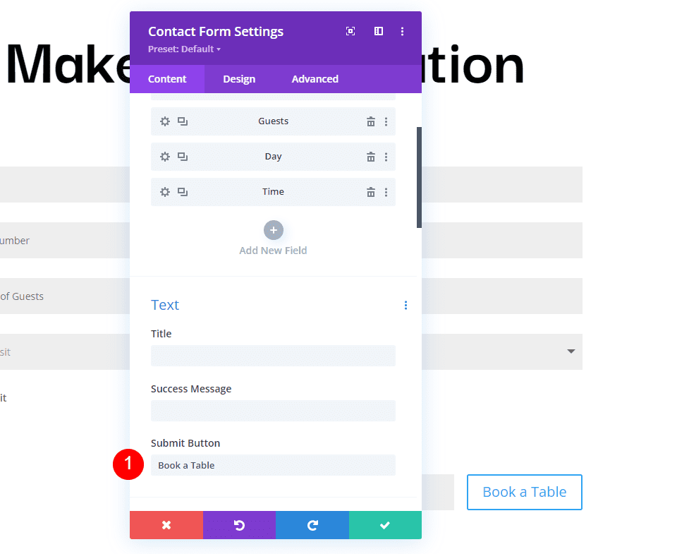 Restaurant Reservation Message Pattern Example