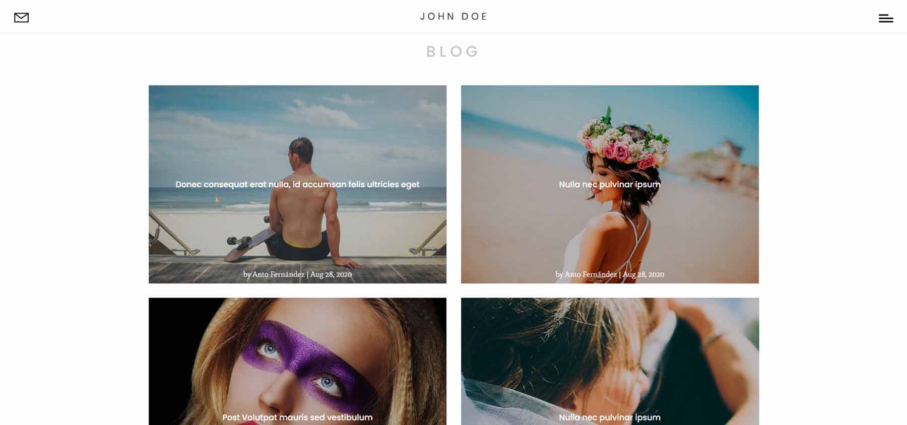 Divi Photography Portfolio Blog Pages