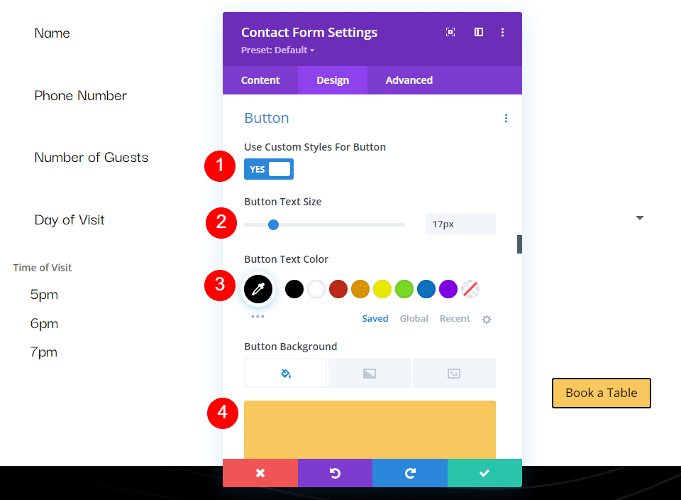 Restaurant Reservation Message Pattern Example