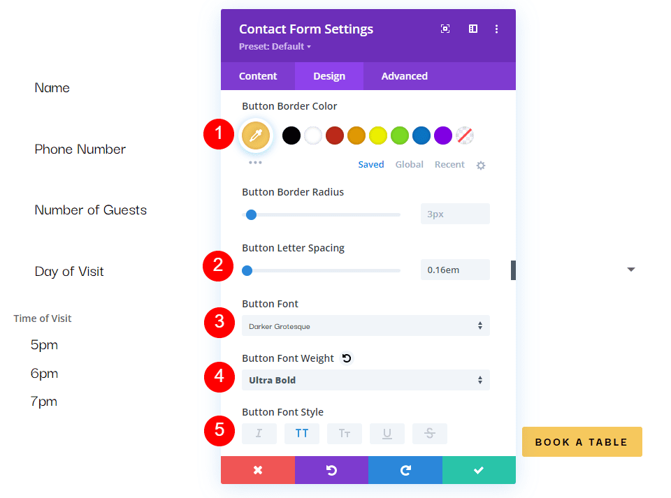 Restaurant Reservation Message Pattern Example