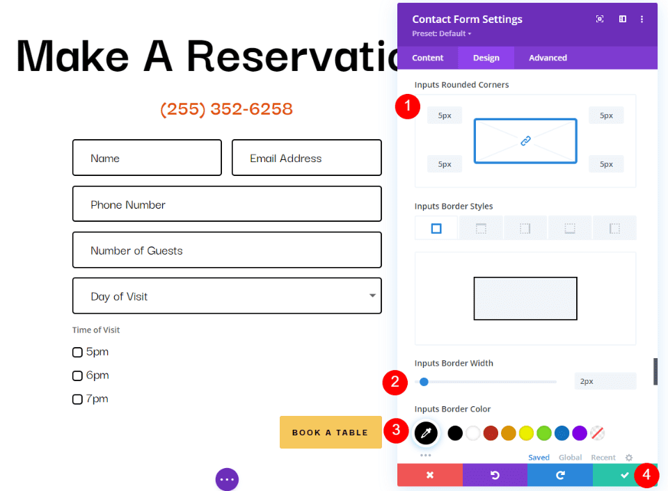 Restaurant Reservation Message Pattern Example