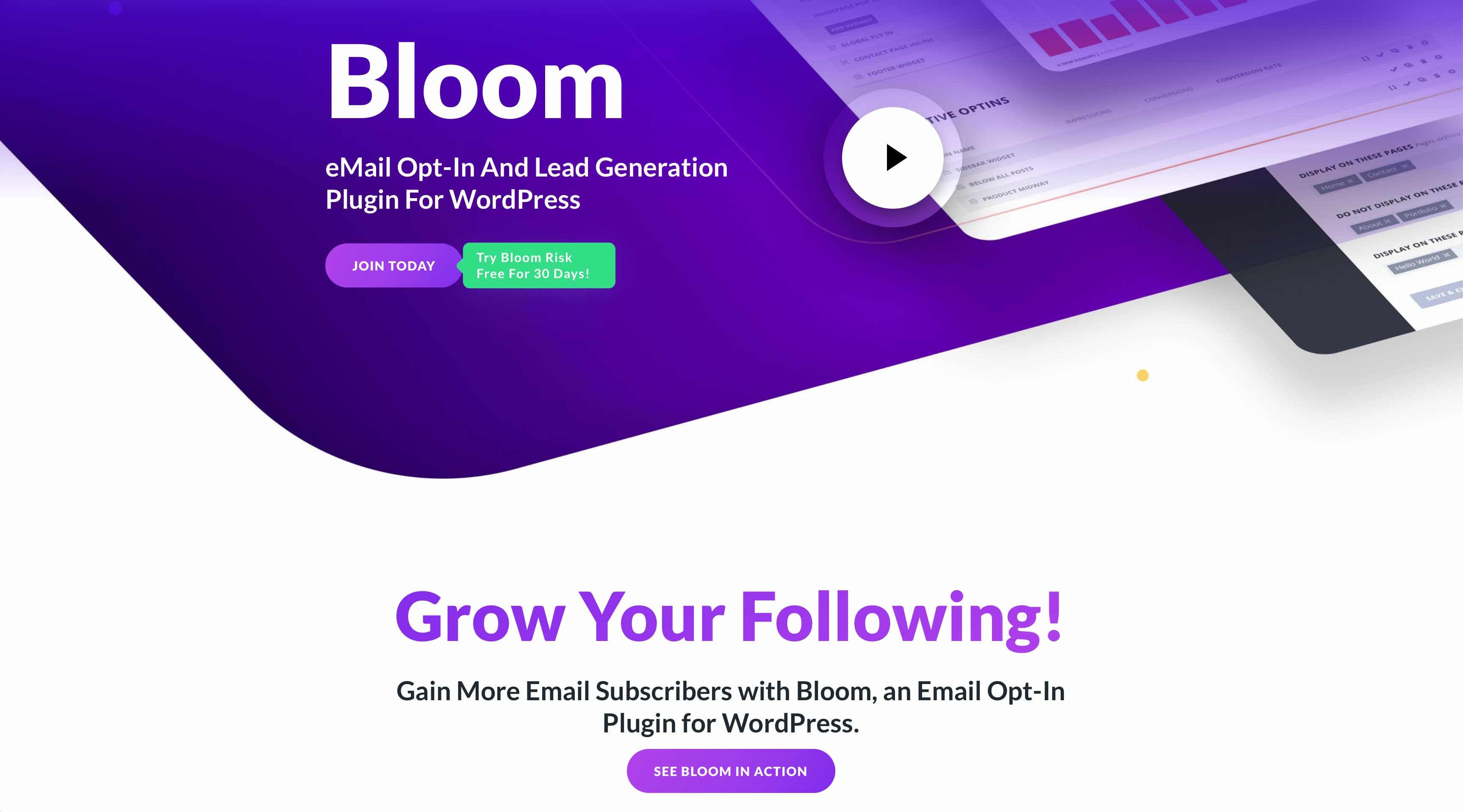Bloom call to action plugin