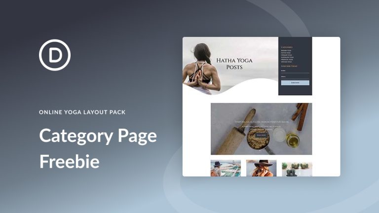 Category Page Template for Divi's Online Yoga Layout Pack