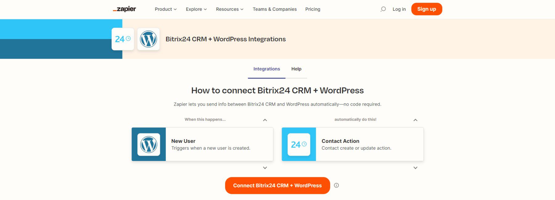 Connect Bitrix24 to WordPress with Zapier