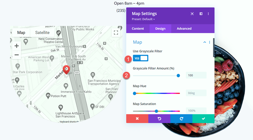 Divi Enlarge Map On Scroll With Scroll Effects Layout 2 Greyscale