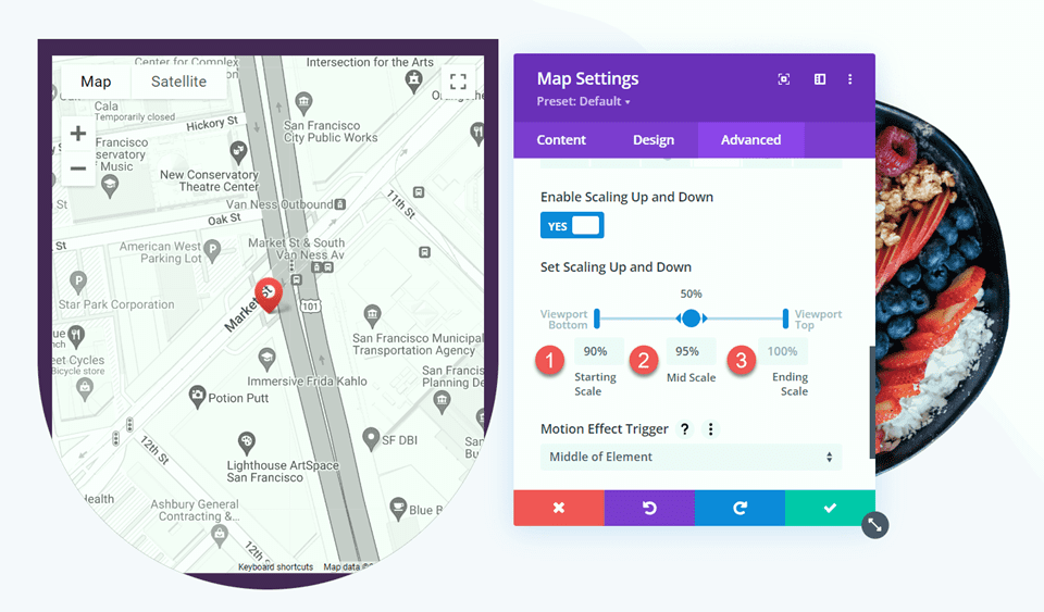 Divi Enlarge Map On Scroll With Scroll Effects Layout 2 Scaling