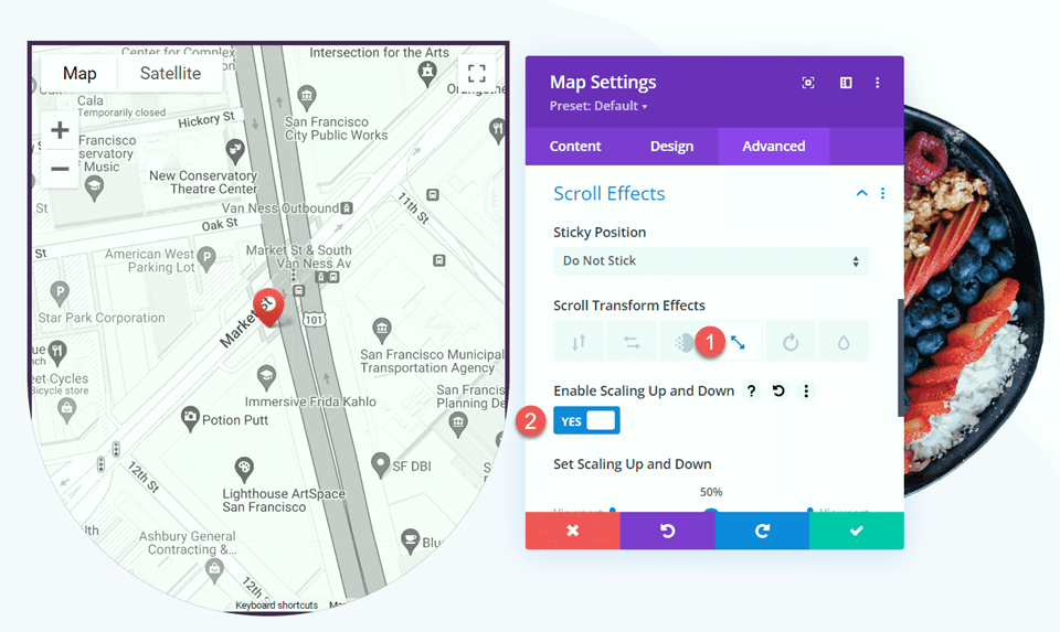 Divi Enlarge Map On Scroll With Scroll Effects Layout 2 Scroll Effects