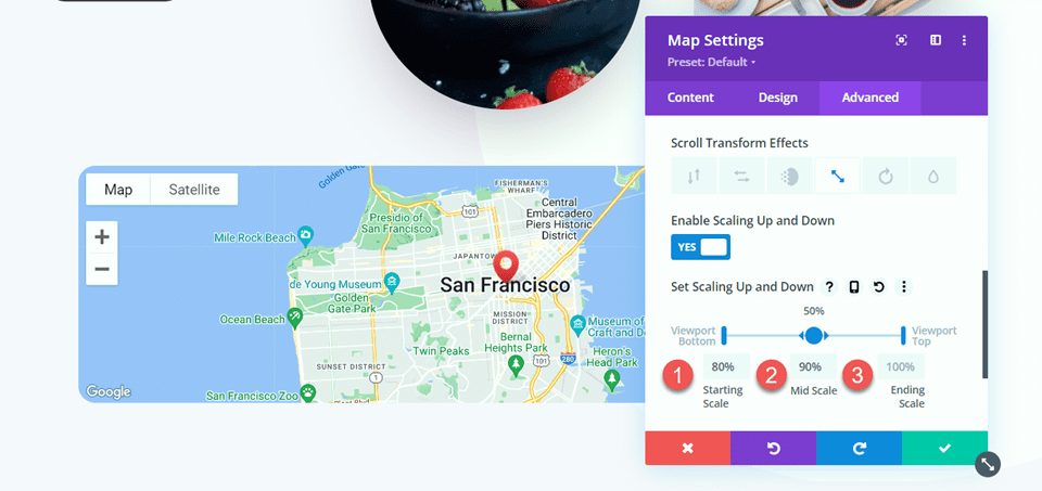 Divi Enlarge Map On Scroll With Scroll Effects Scaling