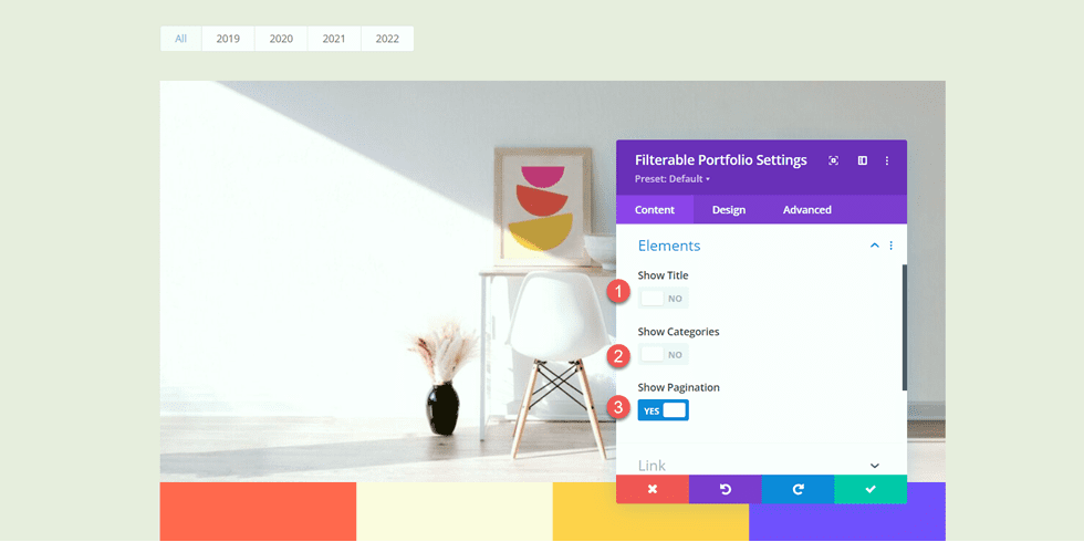 Divi Matching Portfolio and Projects Show Pagination