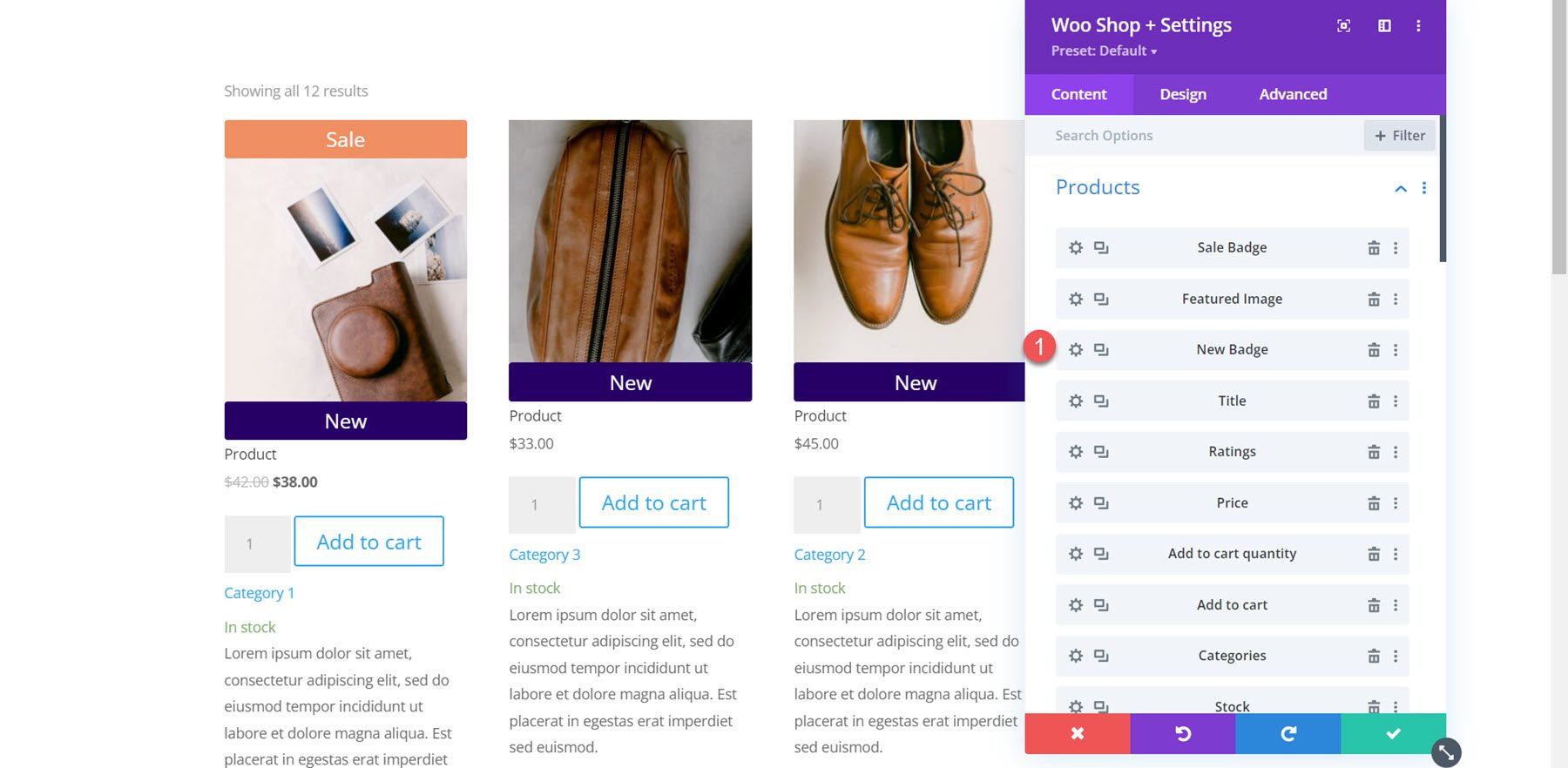 Divi Plugin Highlight Divi Shop Builder Component Settings