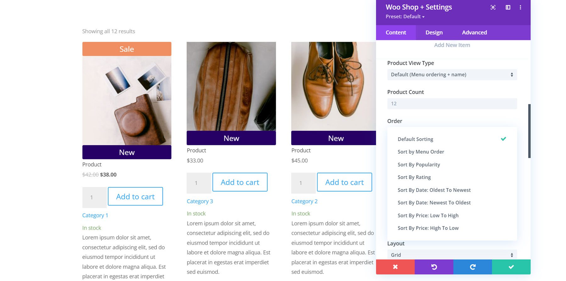 Divi Plugin Highlight Divi Shop Builder Order